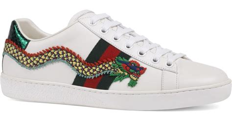 gucci sneakers ace uomo drago|gucci ace dragon shoes.